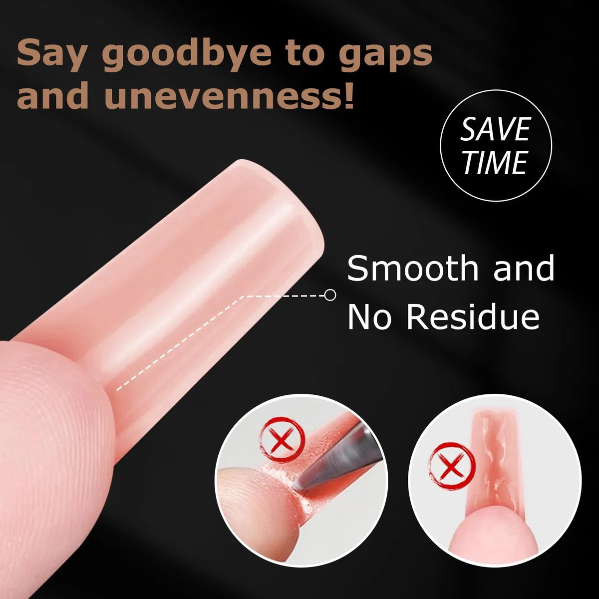 Sandwich Professional Dual Nail Forms 280 pezzi (14 misure), Consigli riutilizzabili in Polygel per allungamento impeccabile del gel, nessuna lima, nessun troppopieno, per Builder Gel & Salon