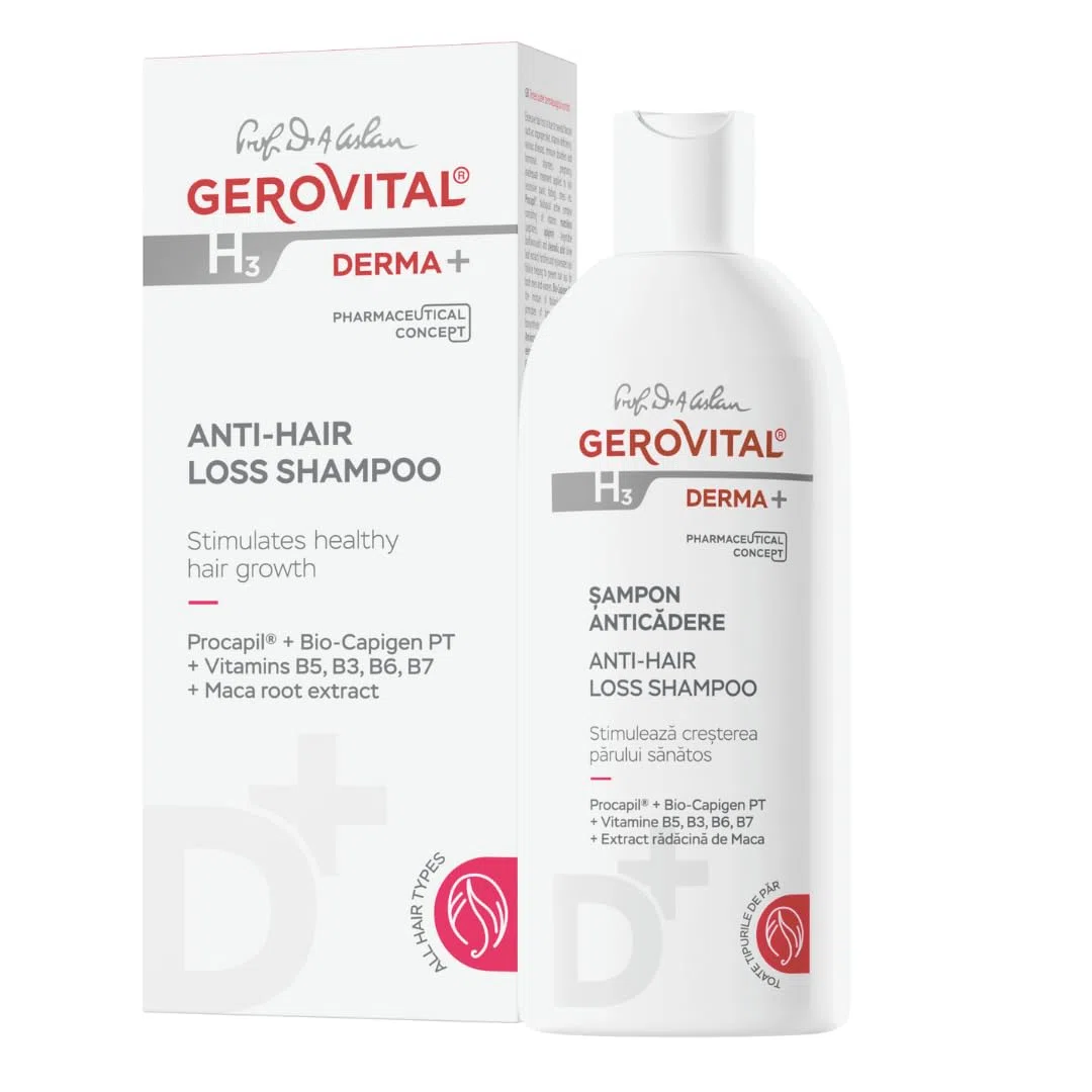 Gerovital H3 Derma+ Shampoo Anticaduta Capelli, Dermatocosmetico, Shampoo Rinforzante contro Caduta e Alopecia, Capelli più Forti, Donna e Uomo, 200 ml