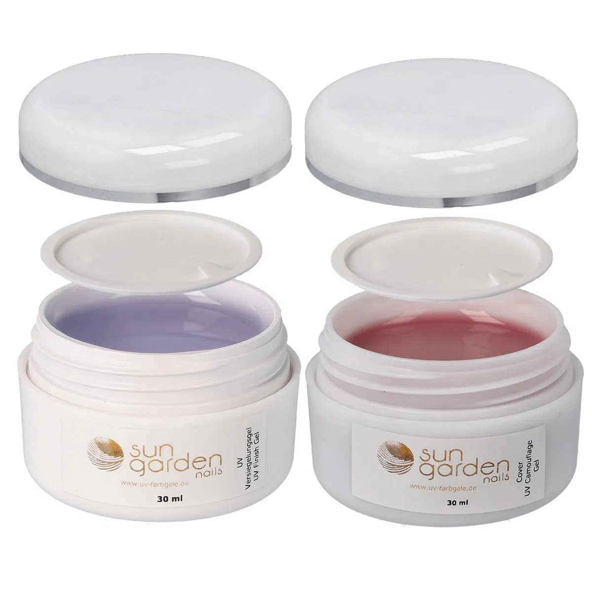 Sun Garden Nails Gel Sigillante UV 30 ml + Gel Cover UV 30 ml - Set di 2 Pezzi per Unghie