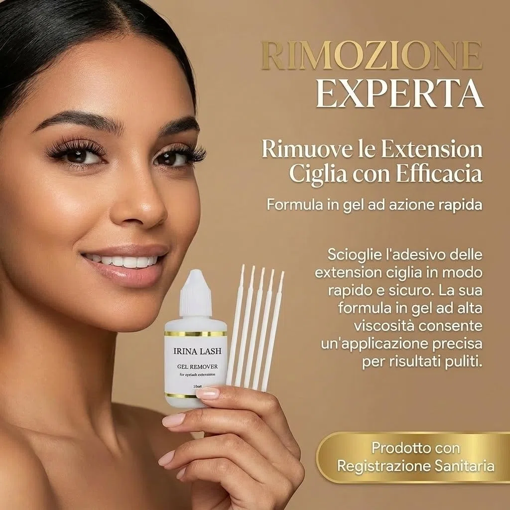 Gel Remover Ciglia Presto che rimuove ogni ciglia singolarmente Registrazione Sanitaria 15 ml Trasparente - Irina Lash