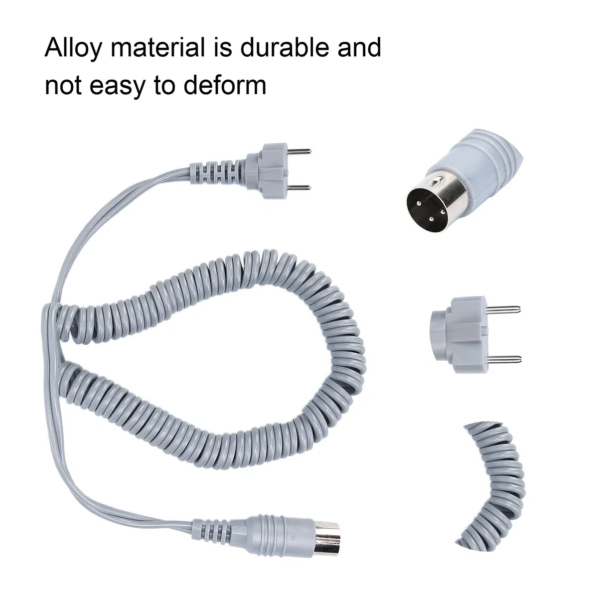 Cavo Del Manipolo per Trapano per Unghie, Cavo Di Alimentazione Del Cavo Del Telefono Cellulare Del Trapano per Unghie, Accessori per Macchine per Manicure con Trapano Elettrico per Unghie(Grigio)