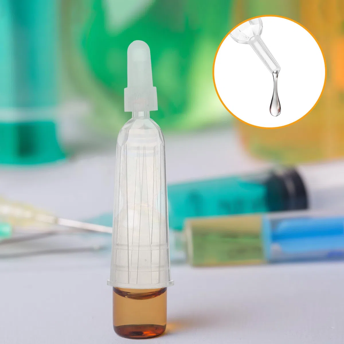 FOMIYES 50 Pezzi Applicatori Per Fiale Trasparenti, Tappi Di Protezione Per Ampolle Da 1-3Ml, Strumenti Di Dispensa Liquidi Per Uso Medico E Domestico