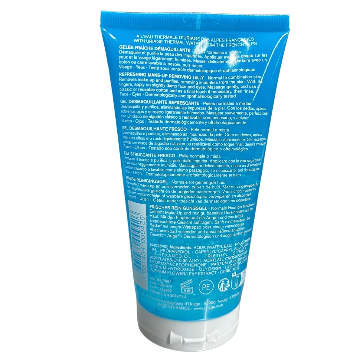 Uriage Gel fresco struccante con Stella Alpina e Glicerina bio- Viso e occhi - Deterge e rinfresca - Idrata e lenisce - Senza sapone - pH fisiologico - 94% di ingredienti di origine naturale - 150ml
