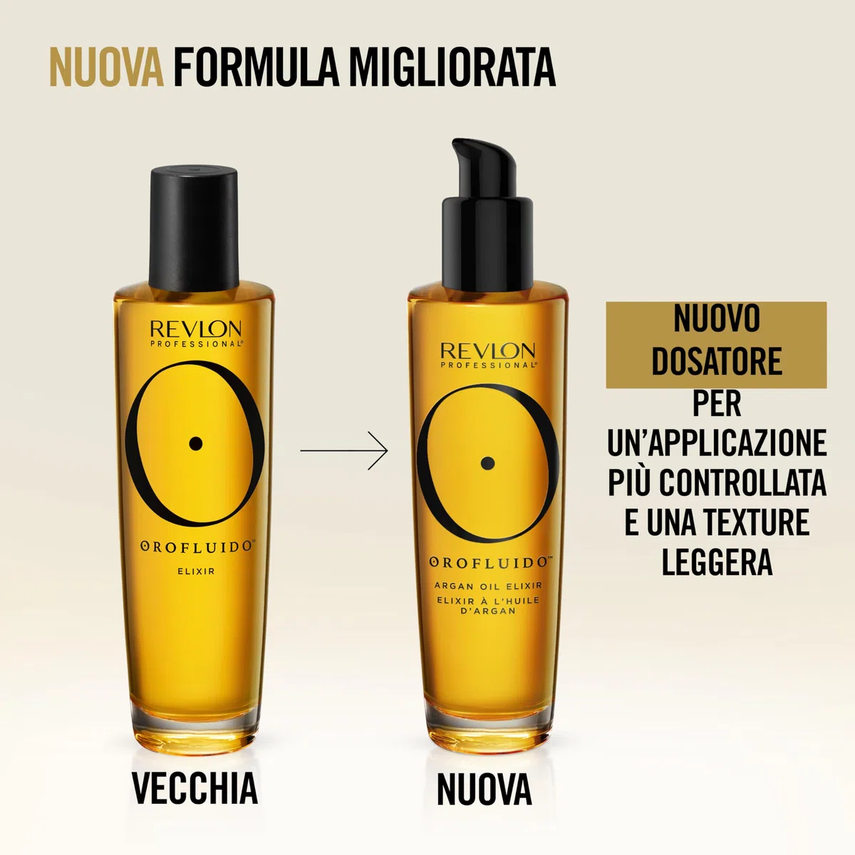 REVLON PROFESSIONAL Orofluido Argan Oil Elixir, Olio Nutriente Capelli All'Olio di Argan, Anti Crespo, Vegano, per Capelli Morbidi e Luminosi, 85ml