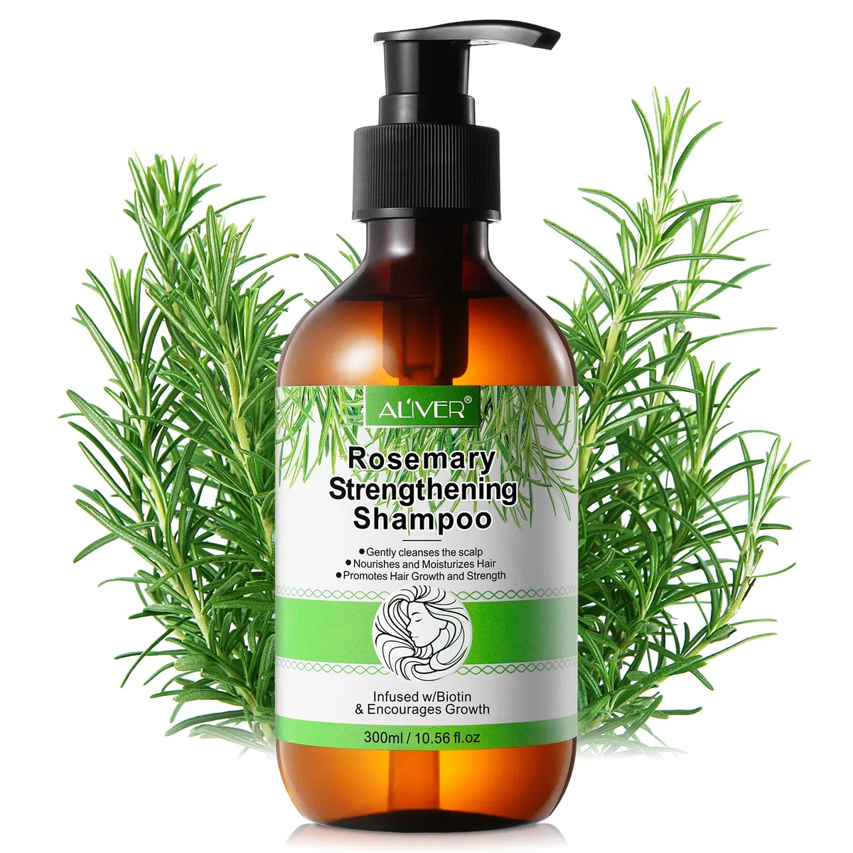 Shampoo Rinforzante alla Menta e Rosmarino per la Crescita dei Capelli - Vegano e Biologico Con Biotina Contro la Caduta - per Donne e Uomini, 300 ml