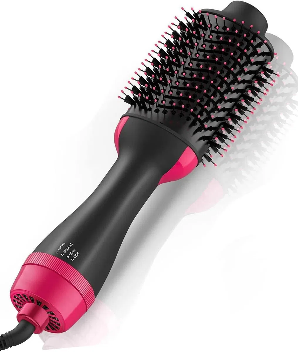 Spazzola ad aria calda 4 in 1 Spazzola Asciugacapelli 3 Temperature 2 Velocità Comoda Presa Asciugacapelli Volumizzatore per arricciare/lisciare i capelli One-Step Spazzola riscaldata elettrica