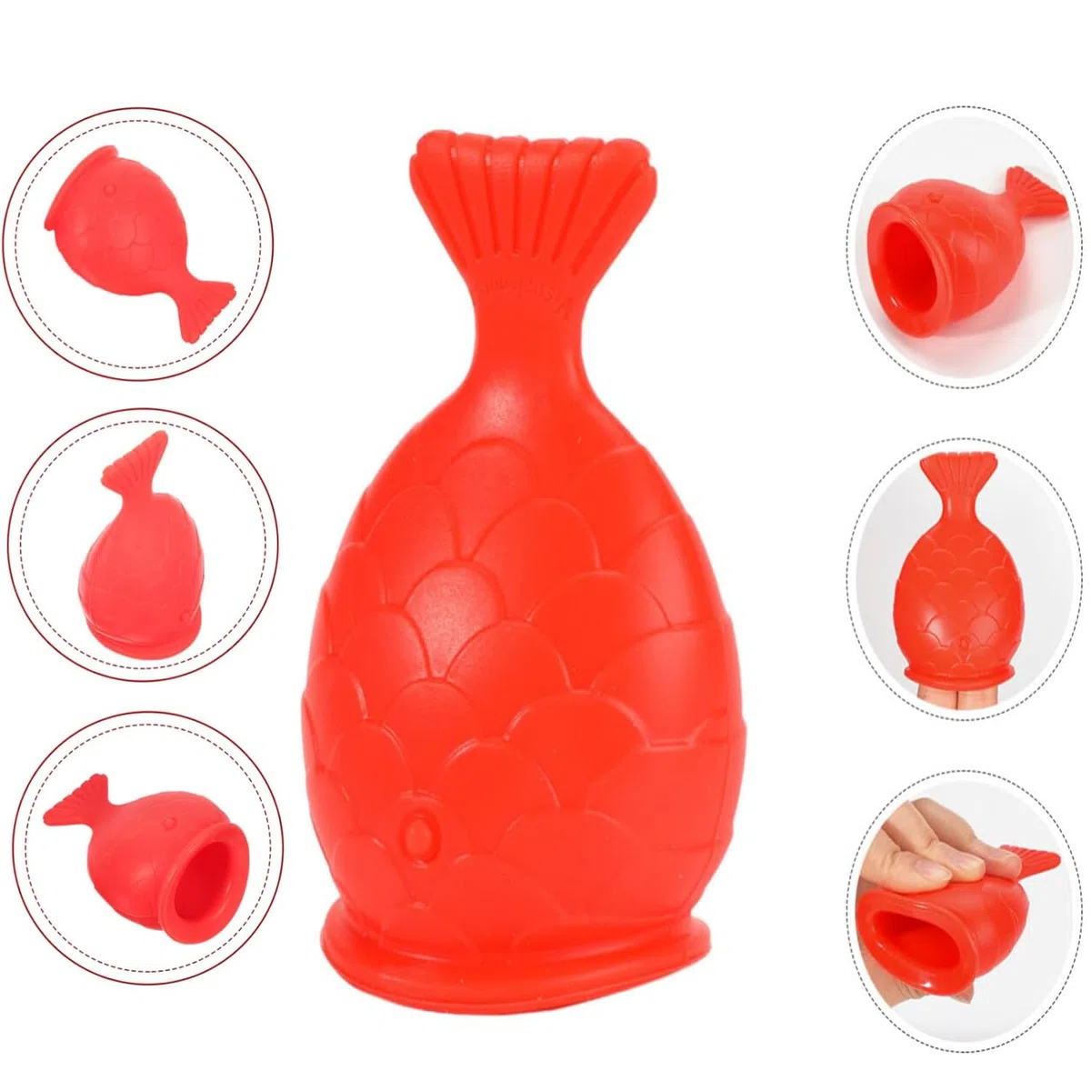 Dispositivo Enhancer Del Labbro, Lip Plumper Device, Lip Sucker Plumper, Filler Per Labbra in Silicone Per Pesce, Aspirazione Labbra Piene, Materiale Silicone per Trucco Donne (Rosso)