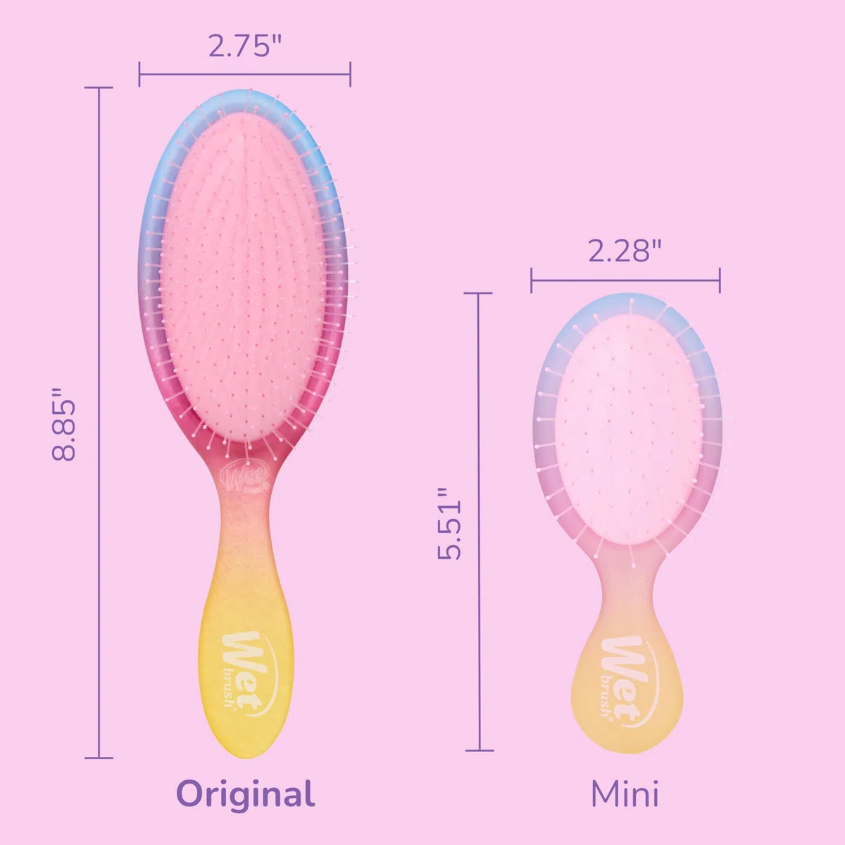 Wet Brush Spazzola districante originale per capelli, setole morbide e flessibili, districa delicatamente tutti i tipi di capelli, funziona su ciocche bagnate o asciutte, impugnatura ergonomica