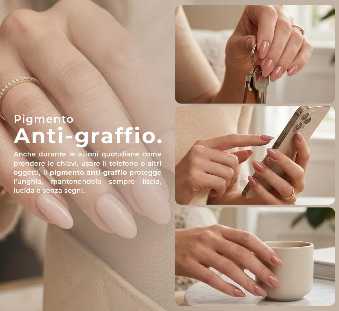 Benail | Acrigel per unghie 60ml. Ricostruzione Unghie, gel unghie, Polygel Acrigel con Dual Form, Gel Ricostruzione Unghie e antigraffio, antigiallo, HEMA Free TPO Free fino a 5 settimane (Latte)