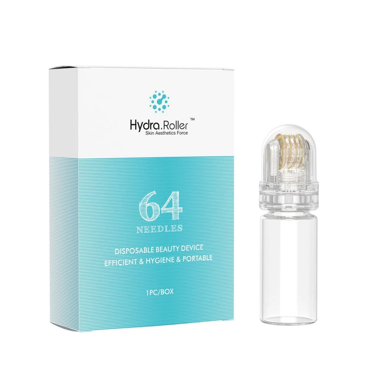 Hydra. Roller Titanio 64 Pins Microneedling Lunghezza 0,5 mm SENZA SIERO Rullo Needling per la cura della pelle anti-invecchiamento, labbra, stimolazione della crescita di capelli e barba