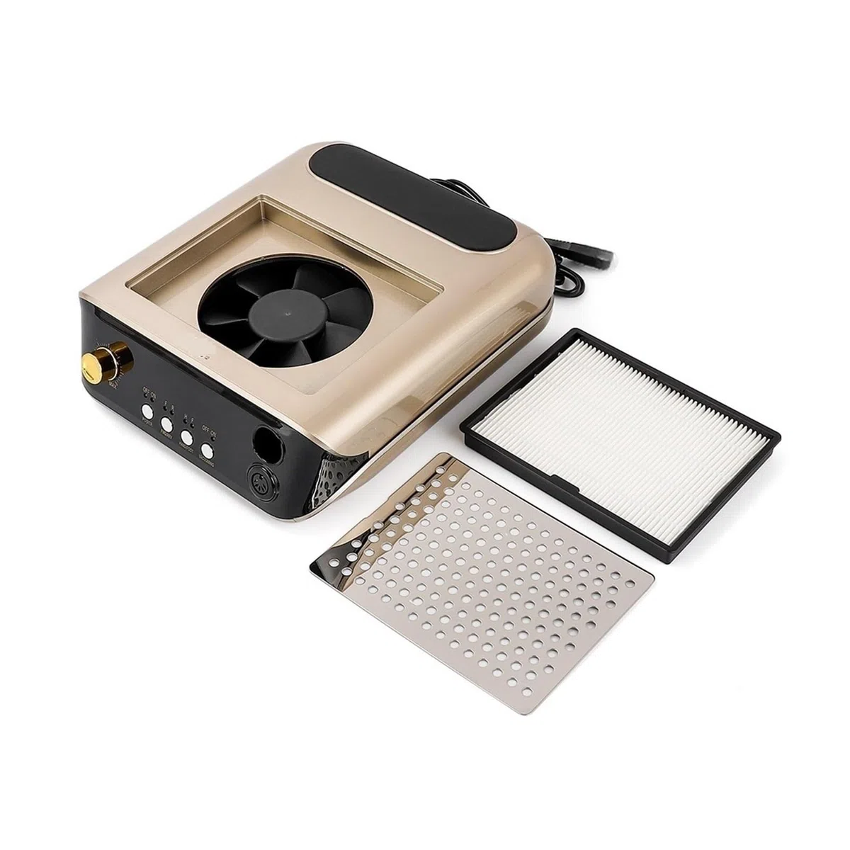MRKU Aspiratore per Polvere per Fresa per Unghie con Filtro Lavabile, aspirazione silenziosa, aspirapolvere per Manicure 2 in 1, 65 W 2500 RPM, manipolo Elettrico, Lima, Kit per Unghie.