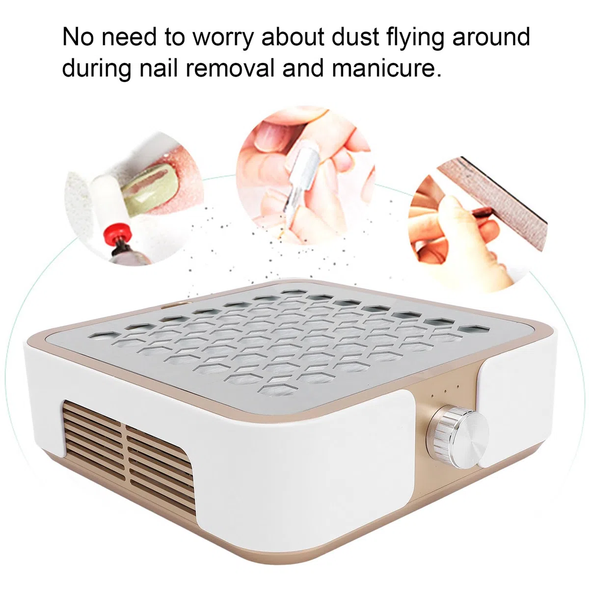 Aspiratore per Unghie Potente 60 W, Aspiratore Elettrico Silenzioso Senza Spazzole 4500 Giri/min Senza Filtro Separato per Polvere Nail Tech Aspirapolvere per Casa e (Spina