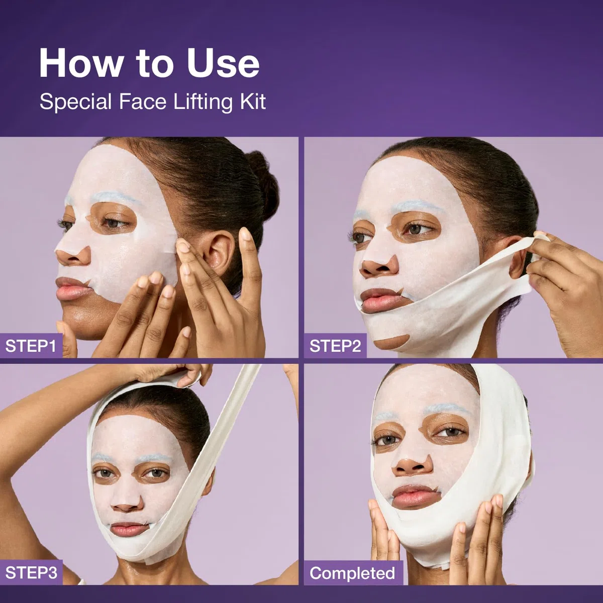numbuzin No.9 Sheet Mask | NAD+ BIO Full Face Mask | Improves Jawline, Jowls, Wrinkles, Neck Lines | Peptides, NAD+, Collagen | Skin Firmness | 4 Sheets + Band