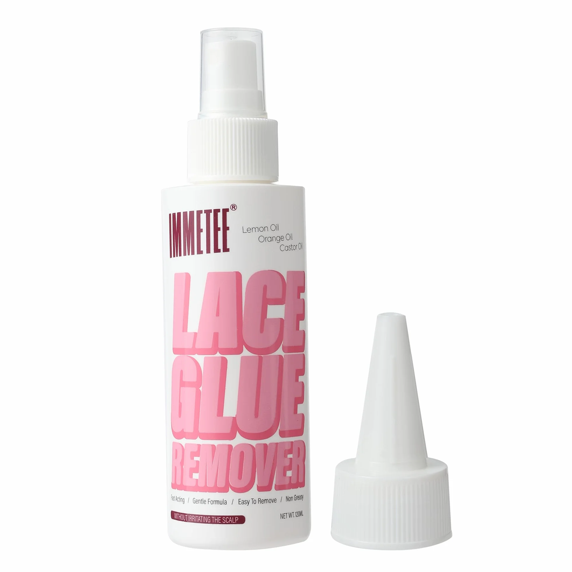 immetee rimuovi colla per parrucche, spray per la rimozione delle estensioni, rimozione rapida della colla per parrucche, tape in remover 4OZ/120ml