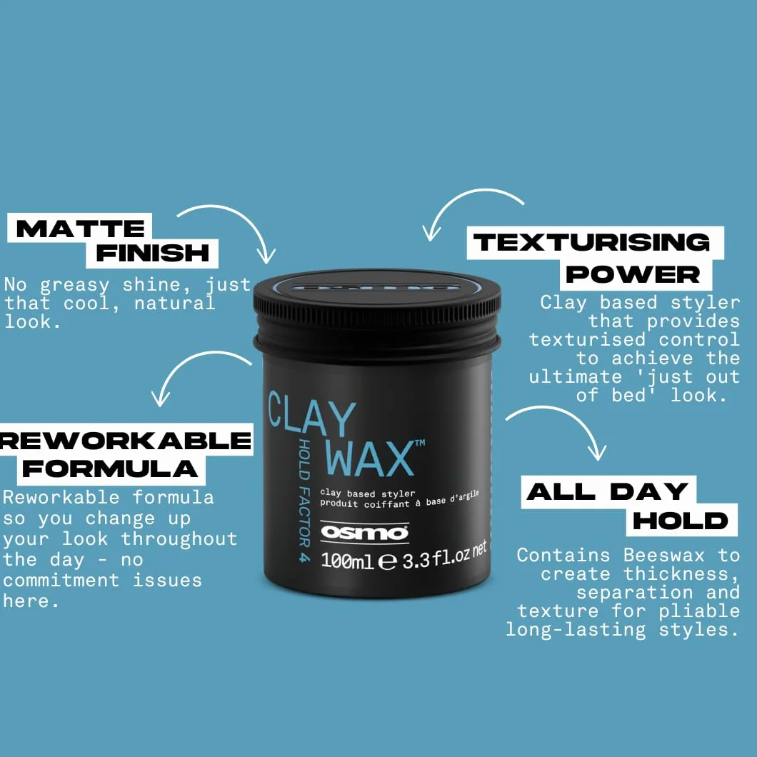 Osmo Clay Extreme, cera d'api per una tenuta solida e flessibile, consistenza e volume, 100 ml.