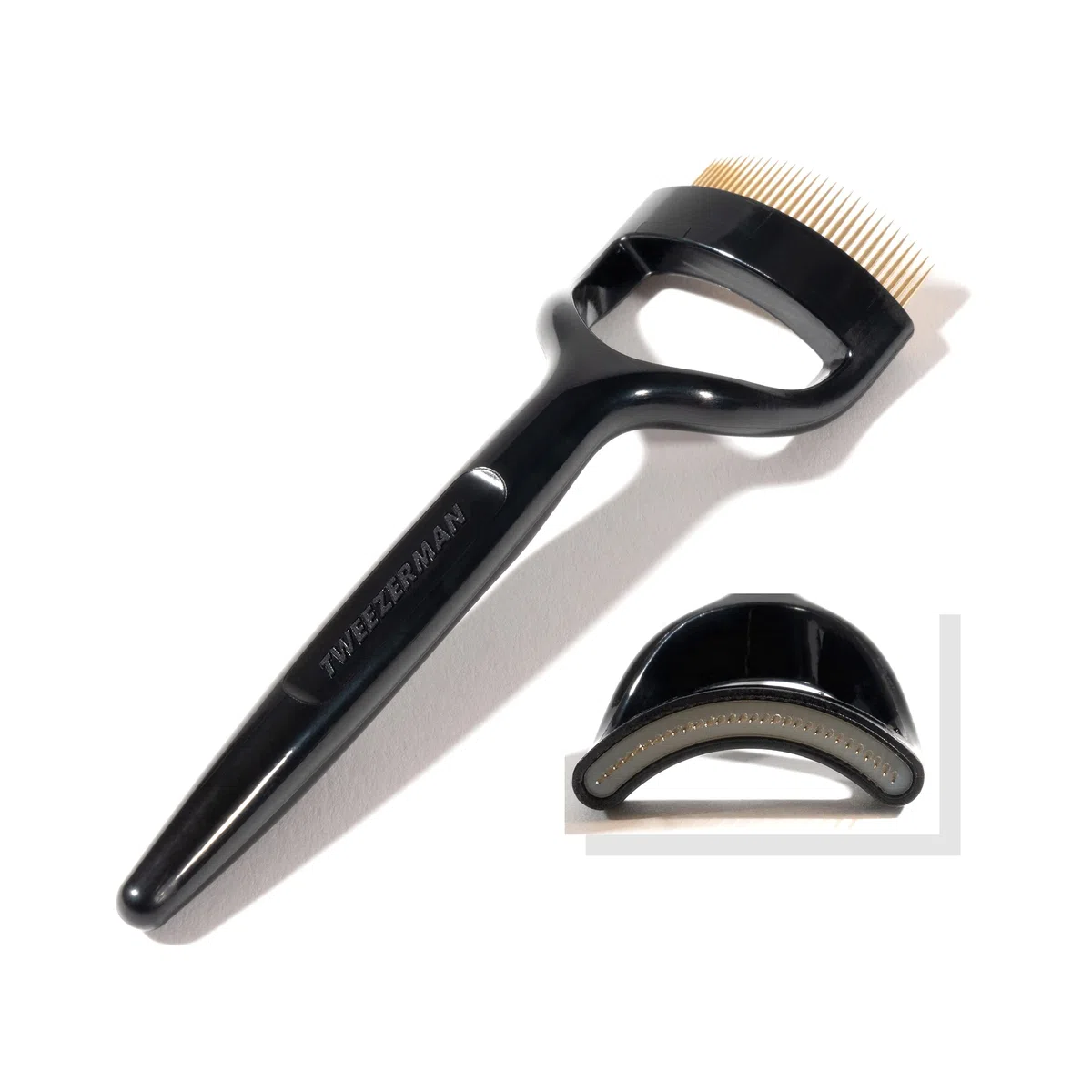 TWEEZERMAN Pettine per ciglia LASHCOMB 38 & 60 (per occhi a mandorla e rotondi, rimuove il mascara e separa le ciglia, pieghevole, formato da viaggio)