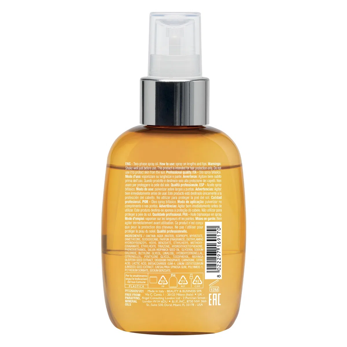 Alfaparf Milano| Semi di Lino Sunshine|Hair Protective Oil - Olio spray bifasico con filtri UV per capelli esposti al sole, 125ml