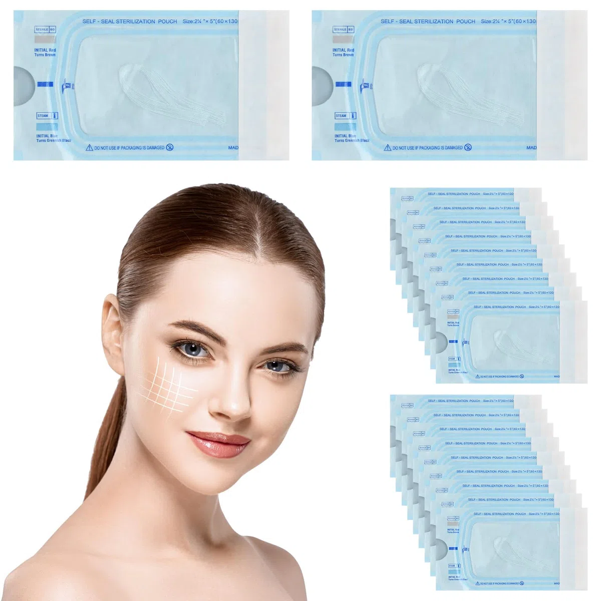 20 x 12 Pcs Fili di Seta Viso, Fili di Collagene Lifting Riassorbibili, Filo Proteico Solubile per Tonificare Pelle Ascensore Stringere, Filo per Sollevamento Viso Idratante