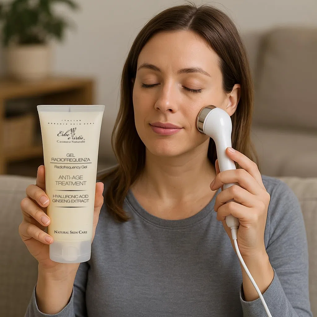 Gel Crema Radiofrequenza Viso 220 ml - Ultrasuoni - Cavitazione con Acido Ialuronico Ginseng Antirughe Effetto Lifting