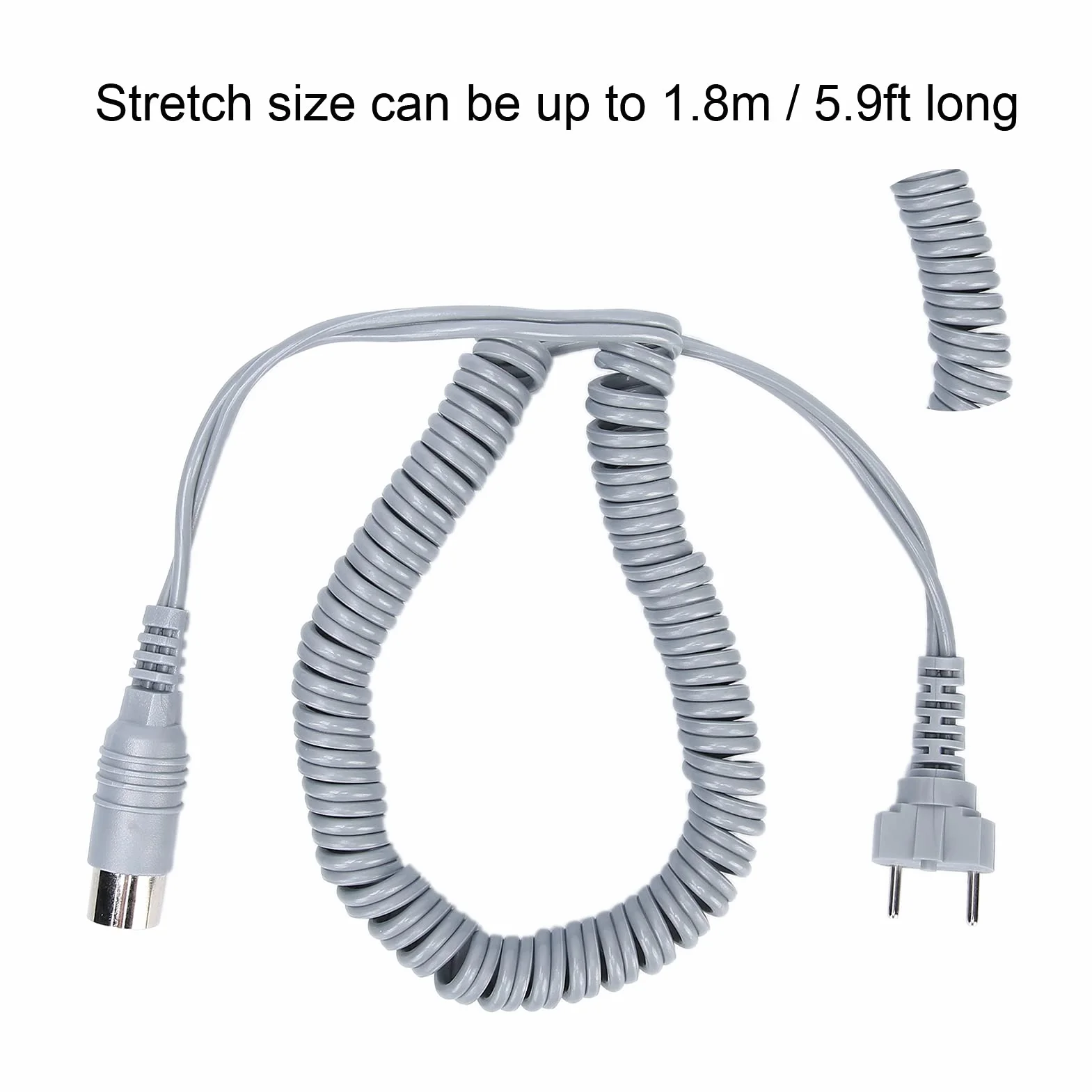 Cavo Del Manipolo per Trapano per Unghie, Cavo Di Alimentazione Del Cavo Del Telefono Cellulare Del Trapano per Unghie, Accessori per Macchine per Manicure con Trapano Elettrico per Unghie(Grigio)