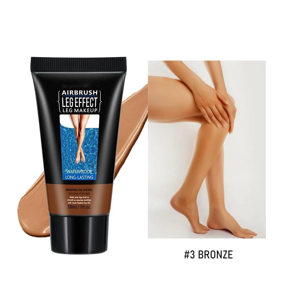 2 Pezzi Fondotinta Gambe Waterproof Crema Colorata Gambe Lozione per il Trucco Delle Gambe e Corpo Leg Makeup Concealer Copertura del Tatuaggio e delle Cicatrici (3 BRONZE)
