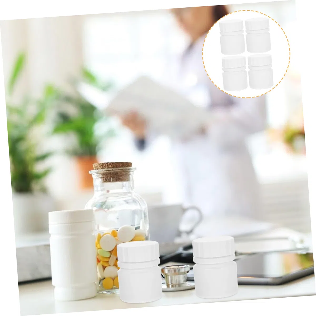 Anneome 12 Bottiglie Ricaricabili per Medicinali da 30Ml in Hdpe con Tappo a Vite Bianco Riutilizzabili per Contenitore Viaggio e Organizzatore Compatto