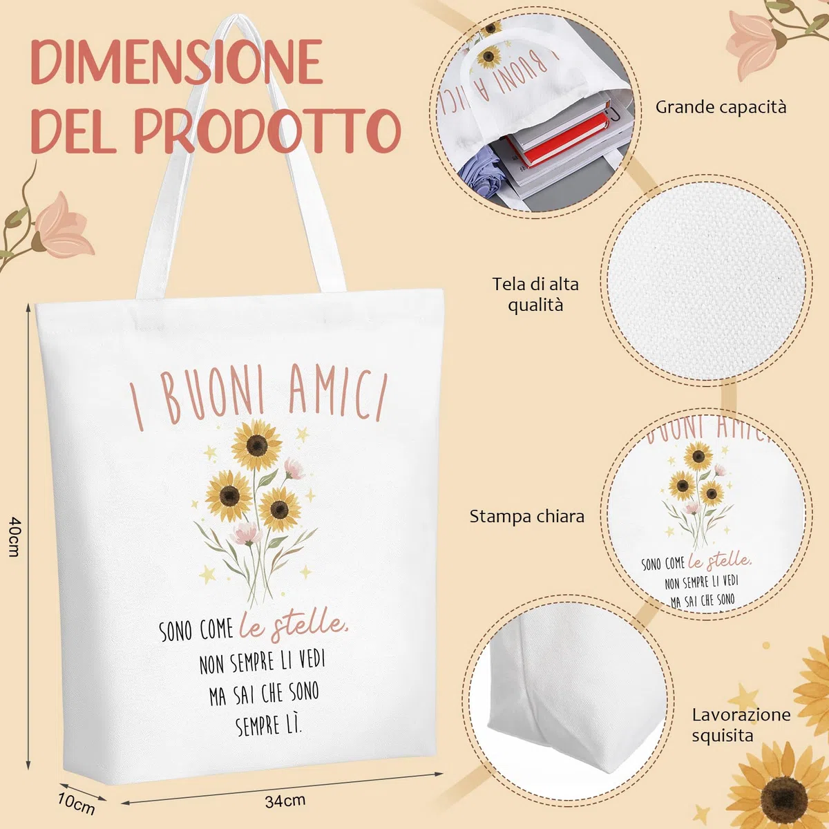 Xuniea 3 Pezzi Set di Regali per Amica Natale 1 Portachiavi di Scritta Buoni Amici 1 Borsa Cosmetica per Amiche 1 Borsa di Tela Tote Bag Pochette Portatrucchi Regalo di Ringraziamento Donna Compleanno