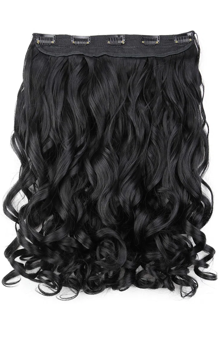 CAISHA 60cm Clip In ExtensionsExtensions Per I Capelli Posticcio Liscio Nero C51-1