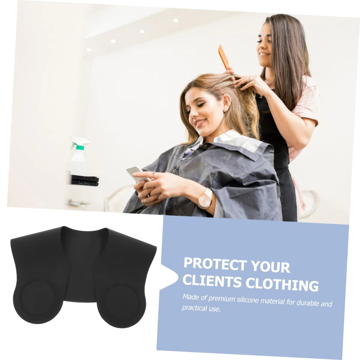 Mipcase Collare Da Taglio in Silicone Resistente Per Mantello Parrucchiere Protezione Collo Per Permanenti e Styling Chioma Bagnati