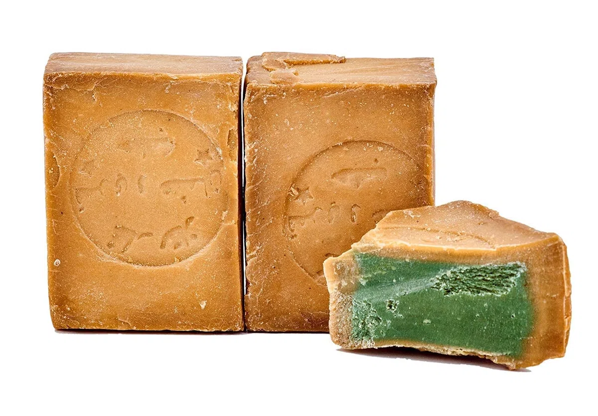 Carenesse Original Sapone di Aleppo 2 X 200 g, 95% di Olio d' oliva e 5% di Alloro, sapone naturale in realizzato a mano secondo tradizione vecchio ricetta e maturazione lungo tempo