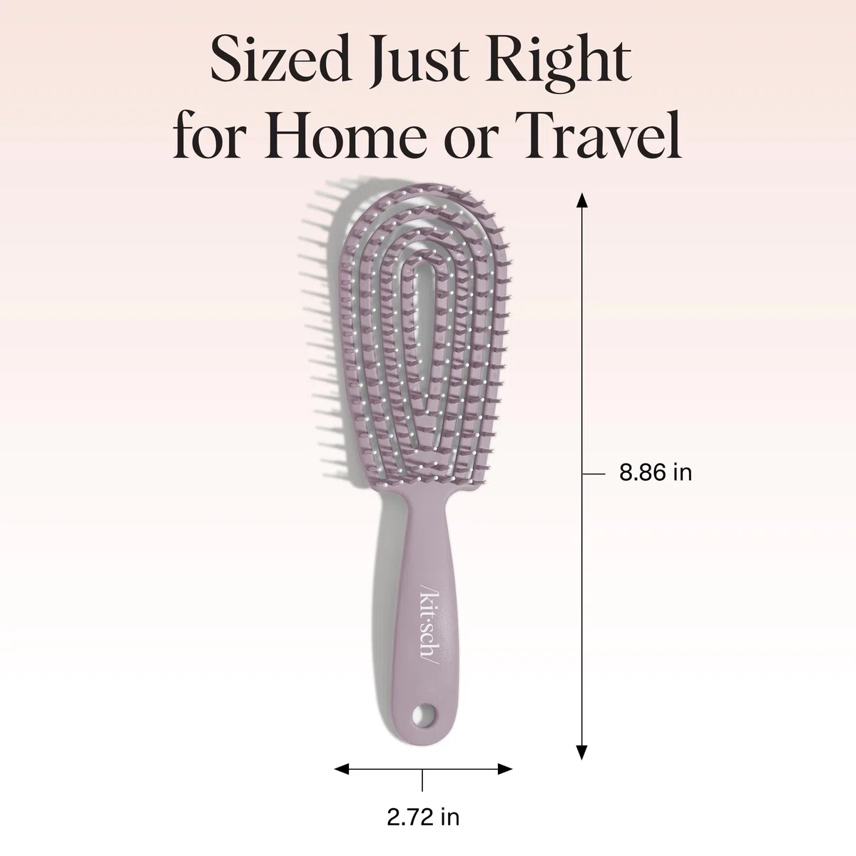 Kitsch Spazzola districante flessibile per capelli ricci per donne, uomini e bambini, spazzola districante con struttura pieghevole e setole ultra lisce per ciocche bagnate o asciutte, viola morbido
