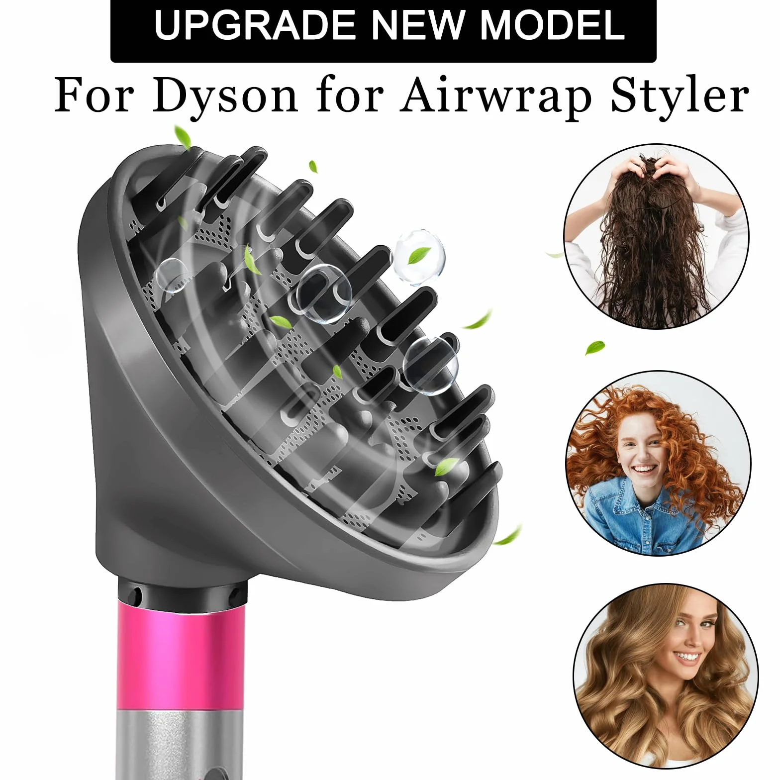 Diffusore per Dyson Airwrap Styler HS01 HS05, Aggiornamento Diffusore Accessori, ugello Diffusore convertibile per Airwrap Styler in un asciugacapelli