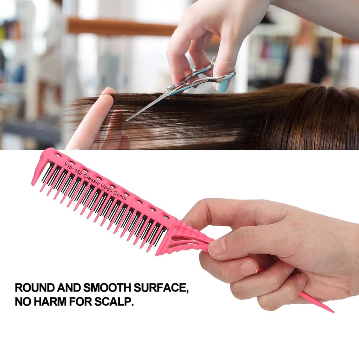 Pettine per coda di cavallo alta, spazzola professionale antistatica, tre file di denti, spazzola leggera, spazzola per lo styling di qualità professionale, crea stili voluminosi e sofisticati.