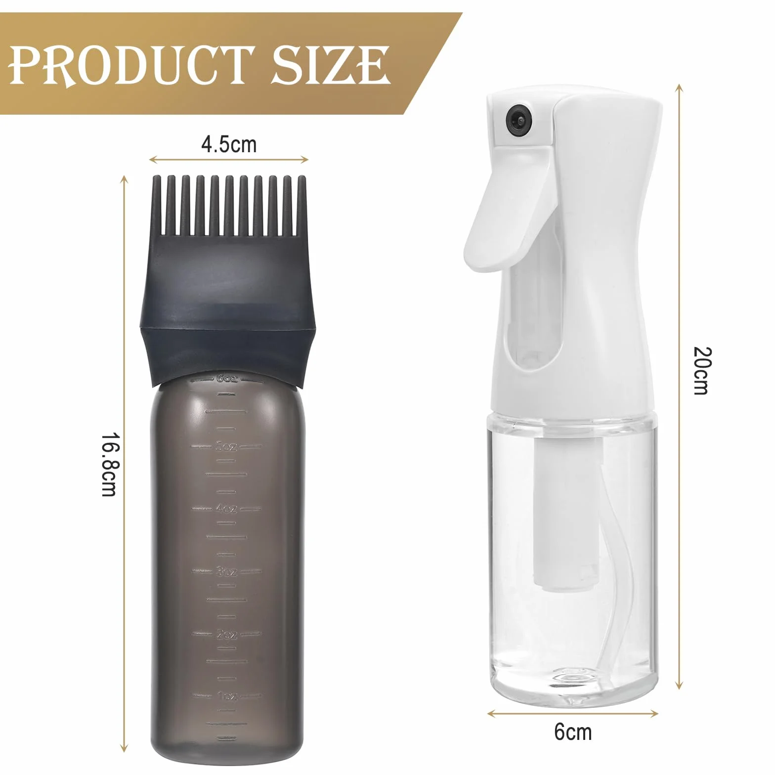 200 ml Nebulizzatore, 170 ml Applicatore Olio Capelli, Bottiglia Spray Styling