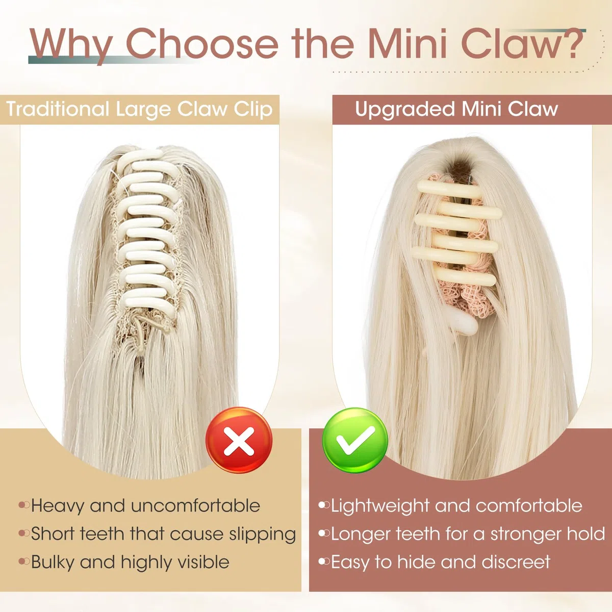 Elailite Extension Coda Capelli Lisci Coda Finta di Cavallo con Pinza Biondo Platino​ Quick-clip Ponytail Punte Ondulate 30cm 80g