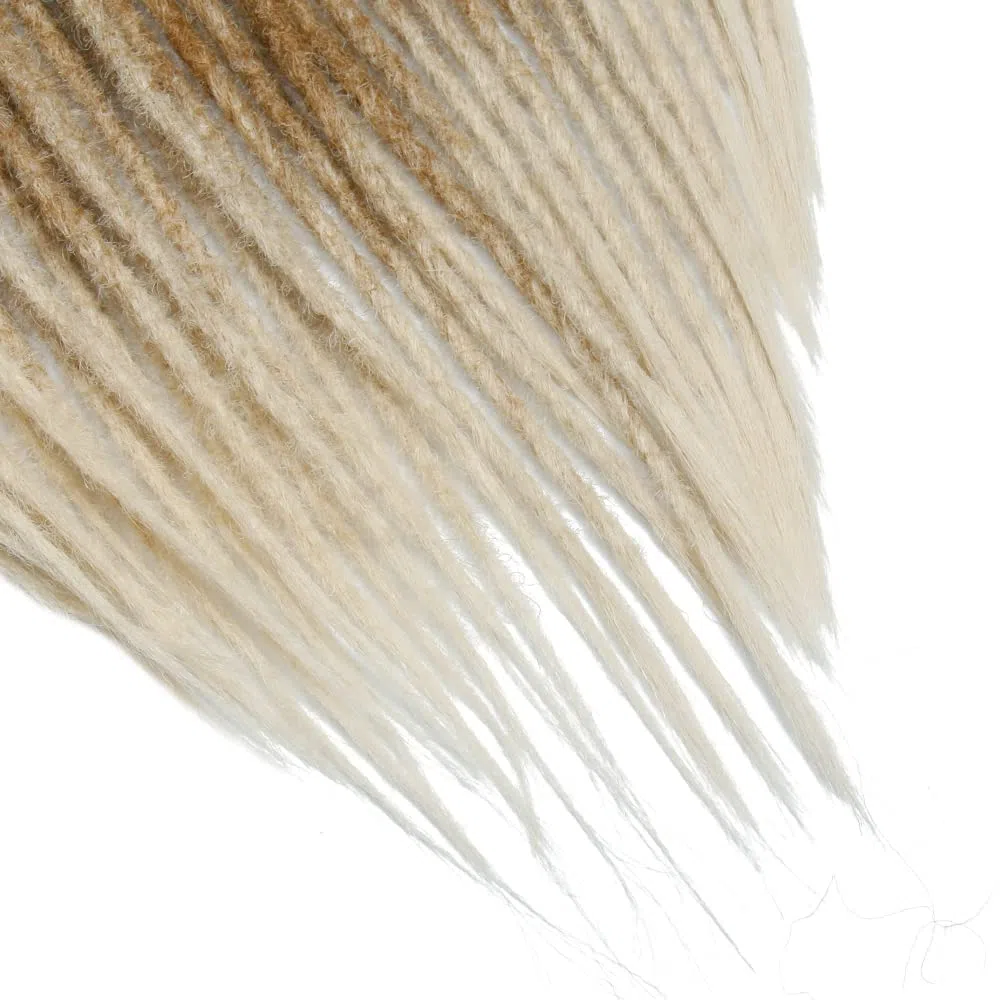 Estensioni di Dreadlock Sintetici Sottili 0,6cm Capelli Intrecciati All'Uncinetto Morbidi Dreadlocks A Punta Singola Stile Hippie Reggae Hip-Hop (20INCH-Double Ended, MT27-613#)