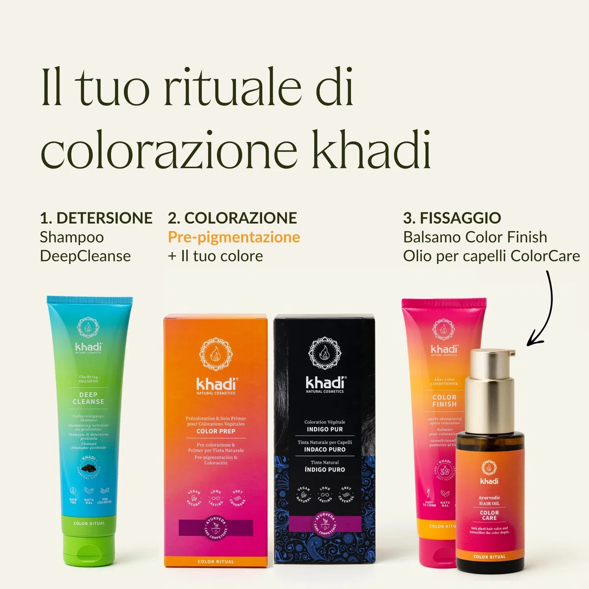khadi INDACO PURO Tinta naturale per capelli - Tinta per capelli per un intenso risultato blu-nero - 100% naturale e vegana - 100 g