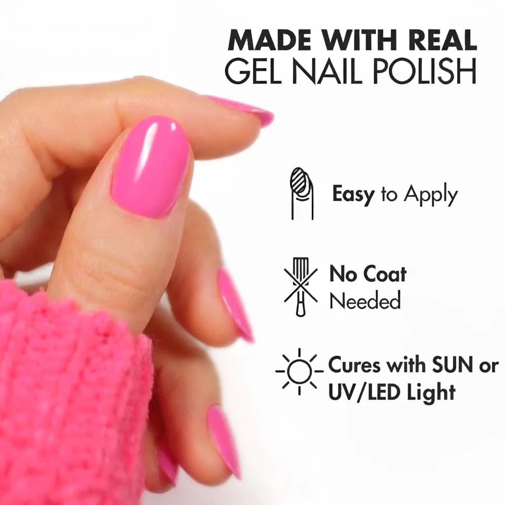 MOYOU LONDON Strisce per unghie in gel semi-catalizzato, impermeabili, 20 pezzi, si asciugano alla luce solare o con lampada UV/LED, durano fino a 2+ settimane, elastiche, facili da applicare e