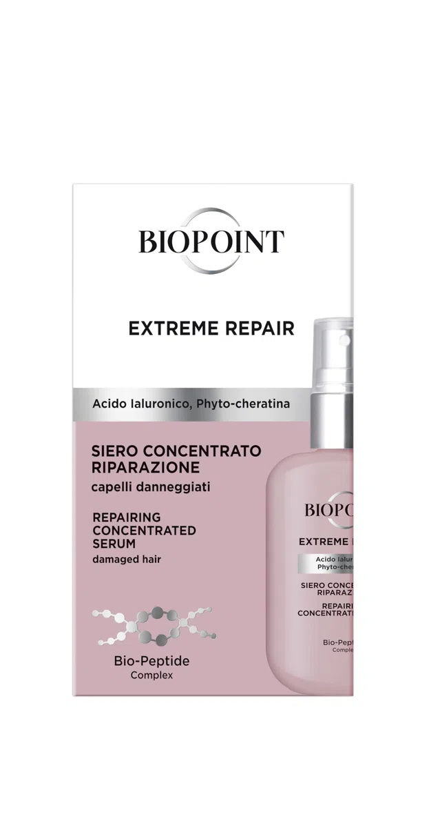 Biopoint Extreme Repair - Siero Concentrato Riparazione, con Bio-Peptide Complex, Acido Ialuronico e Phyto-cheratina, dona al Capello Idratazione, Lucentezza e Resistenza - 50 ml