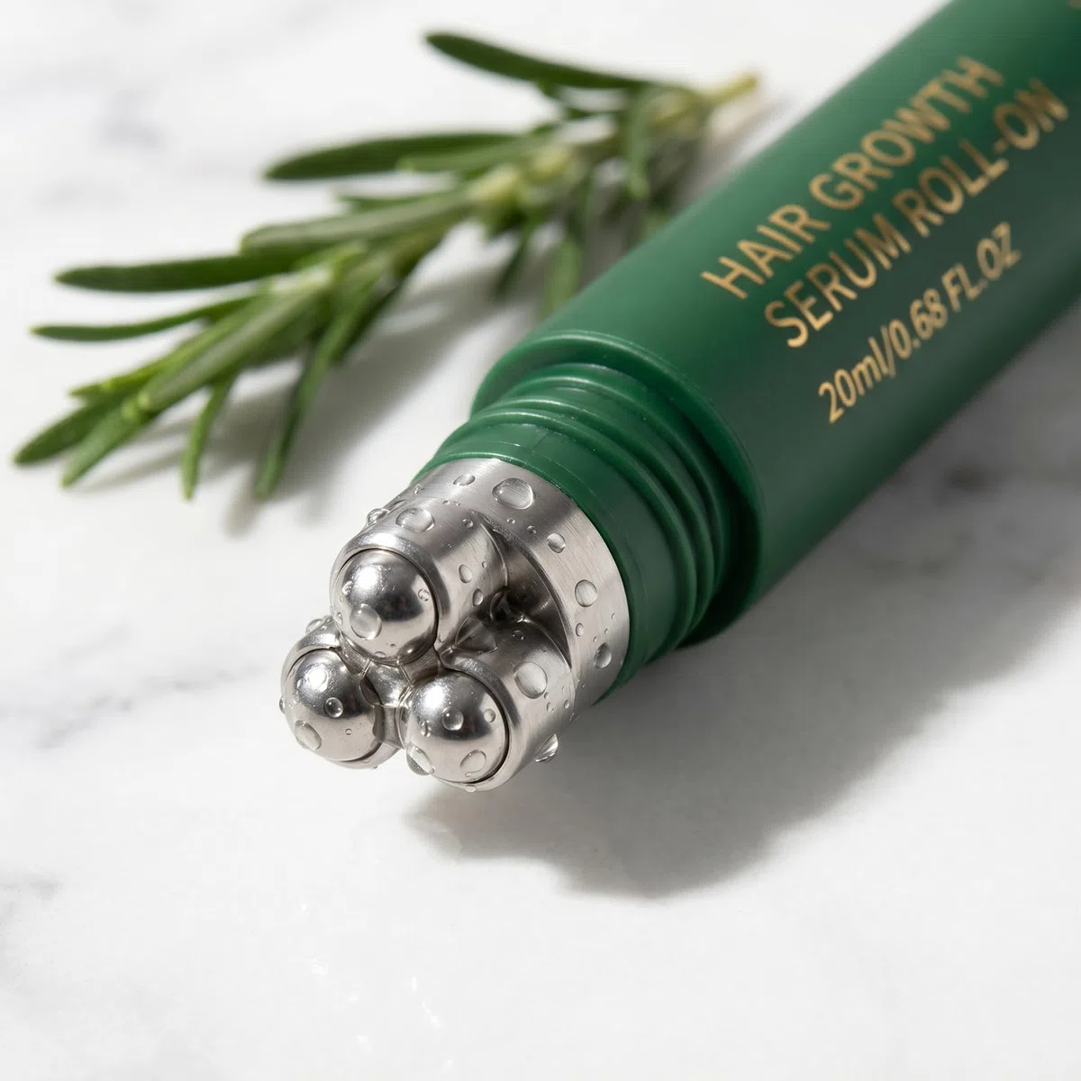 3 Pezzi Siero roll-on per la crescita dei capelli, Olio per Cuoio Capelluto alla Biotina e Rosmarino, Trattamento Fortificante con Caffè e Peptidi, Capelli Più Folti e Sani