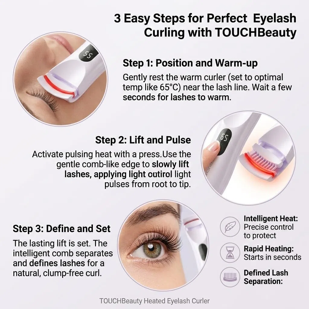 TOUCHBeauty Piegaciglia Riscaldabile Elettrico
