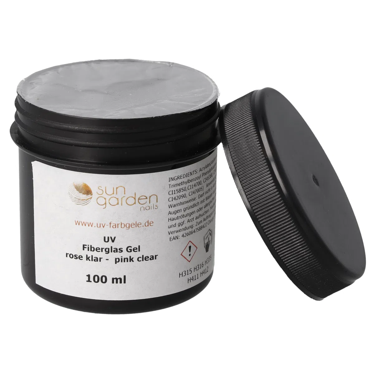 Sun Garden Nails Gel in Fibra di Vetro Rosa Trasparente, 100 ml, Gel Strutturante UV per Unghie