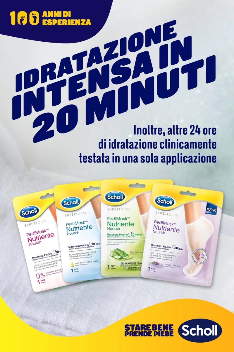 Scholl Pedimask Nutriente con Aloe Vera, Maschera Piedi ad Azione Idratante e Rigenerante, 1 Paio Di Calzini Idratanti per Piedi Lisci e Morbidi, Tempo di Posa 20 Minuti (Confezione da 2)