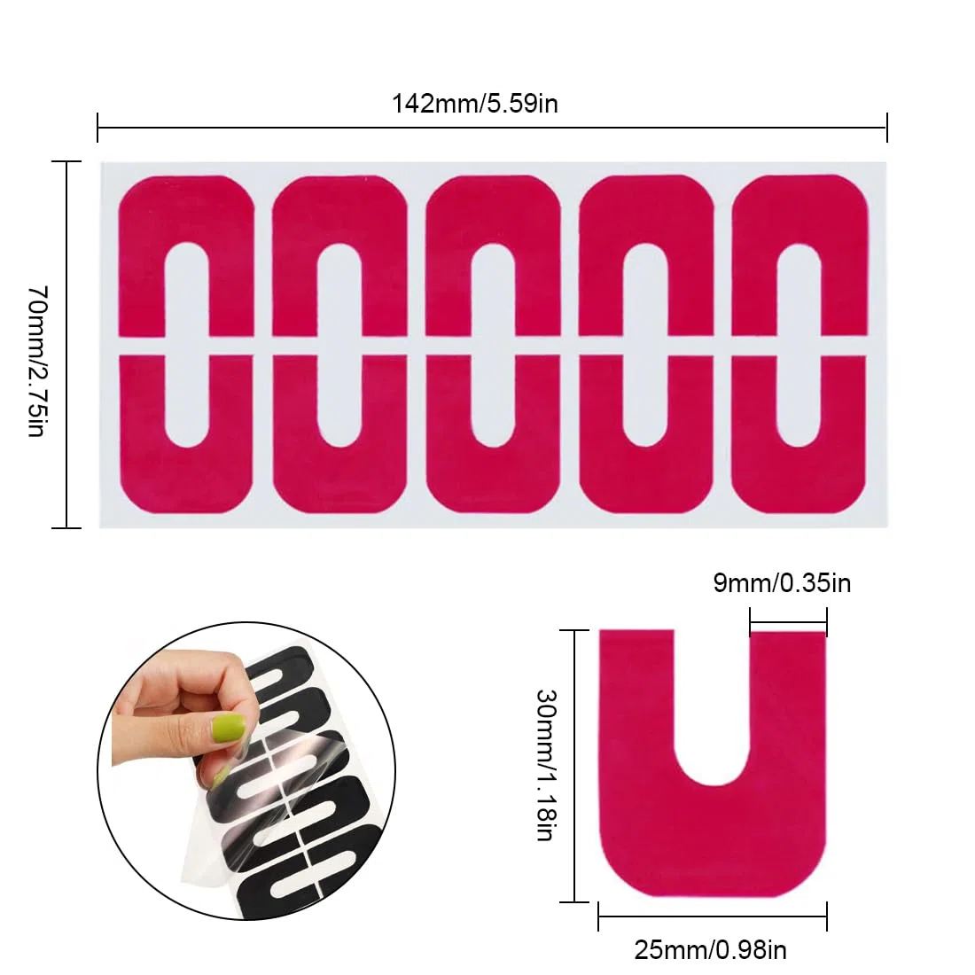 100 pezzi Nastri per unghie Usa e getta Forma di U Protettore Unghie Sticker Anti Overflow Manicure Strumento Per Protezione Dita Evitare Che Smalto Vostre Mani clip unghie nastro dita