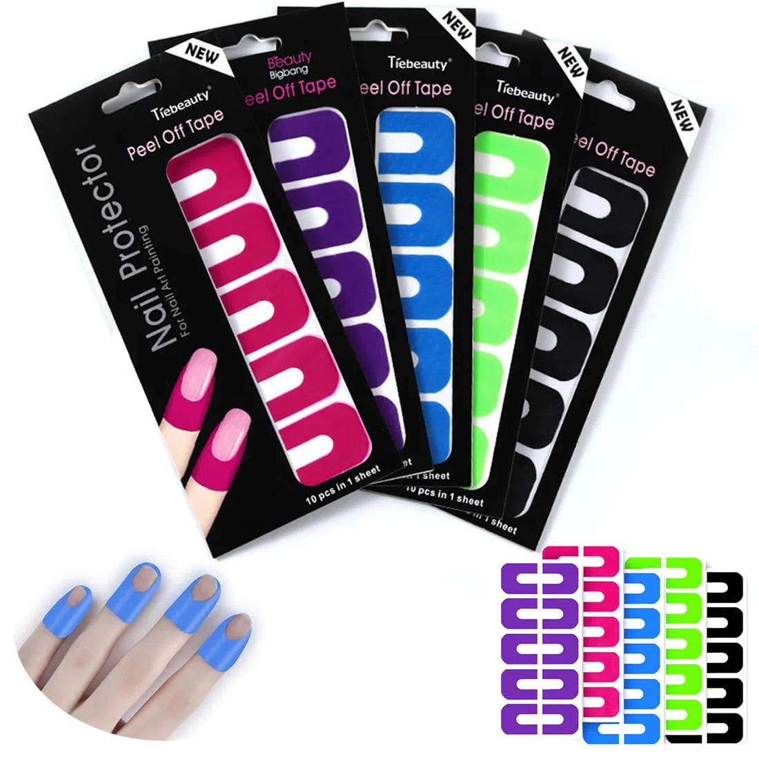 100 pezzi Nastri per unghie Usa e getta Forma di U Protettore Unghie Sticker Anti Overflow Manicure Strumento Per Protezione Dita Evitare Che Smalto Vostre Mani clip unghie nastro dita