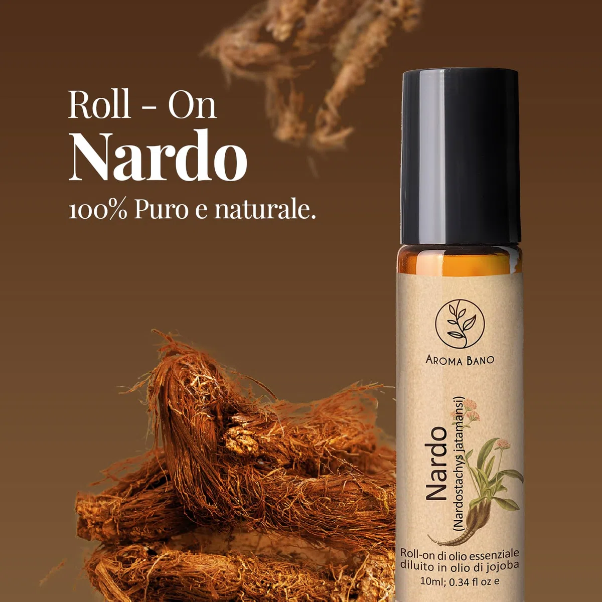 Roll On Olio Essenziale di Nardo 10ml con Olio di Jojoba – 100% Naturale Pronto all’Uso – Oli Essenziali Naturali per Aromaterapia, Relax, Anti Stress e Benessere – Profumo Caldo e Avvolgente