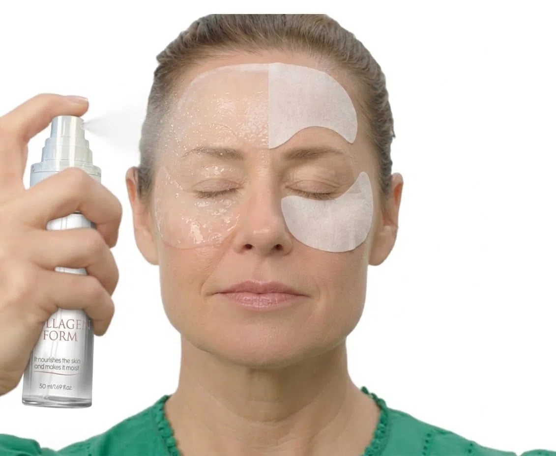 VELFORM Renew – Maschere Antirughe Viso con Collagene e Spray Booster | Patch per Occhi, Collo, Fronte e Guance | Effetto Lifting, Rassoda e Riduce Rughe