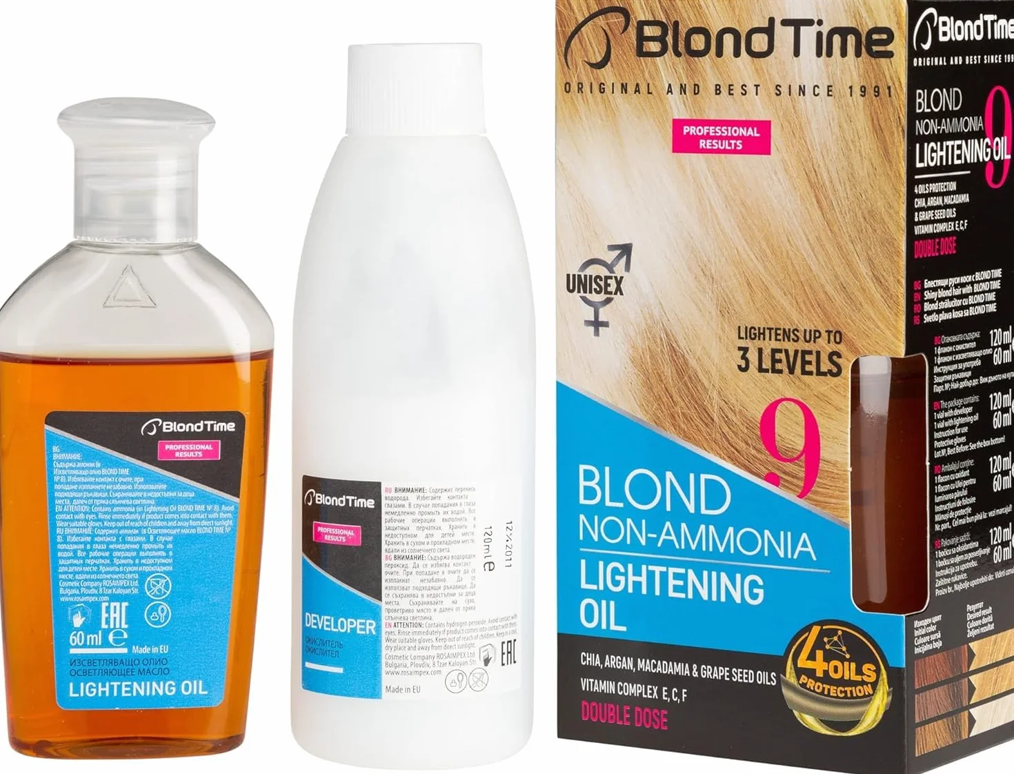 Olio Decolorante per Capelli Schiarisce fino a 3 Tonalità | Tono Naturale | Schiarisce Senza Danneggiare i Capelli | Idrata, Cura, Nutre e Protegge | Senza Ammoniaca | 180 ml
