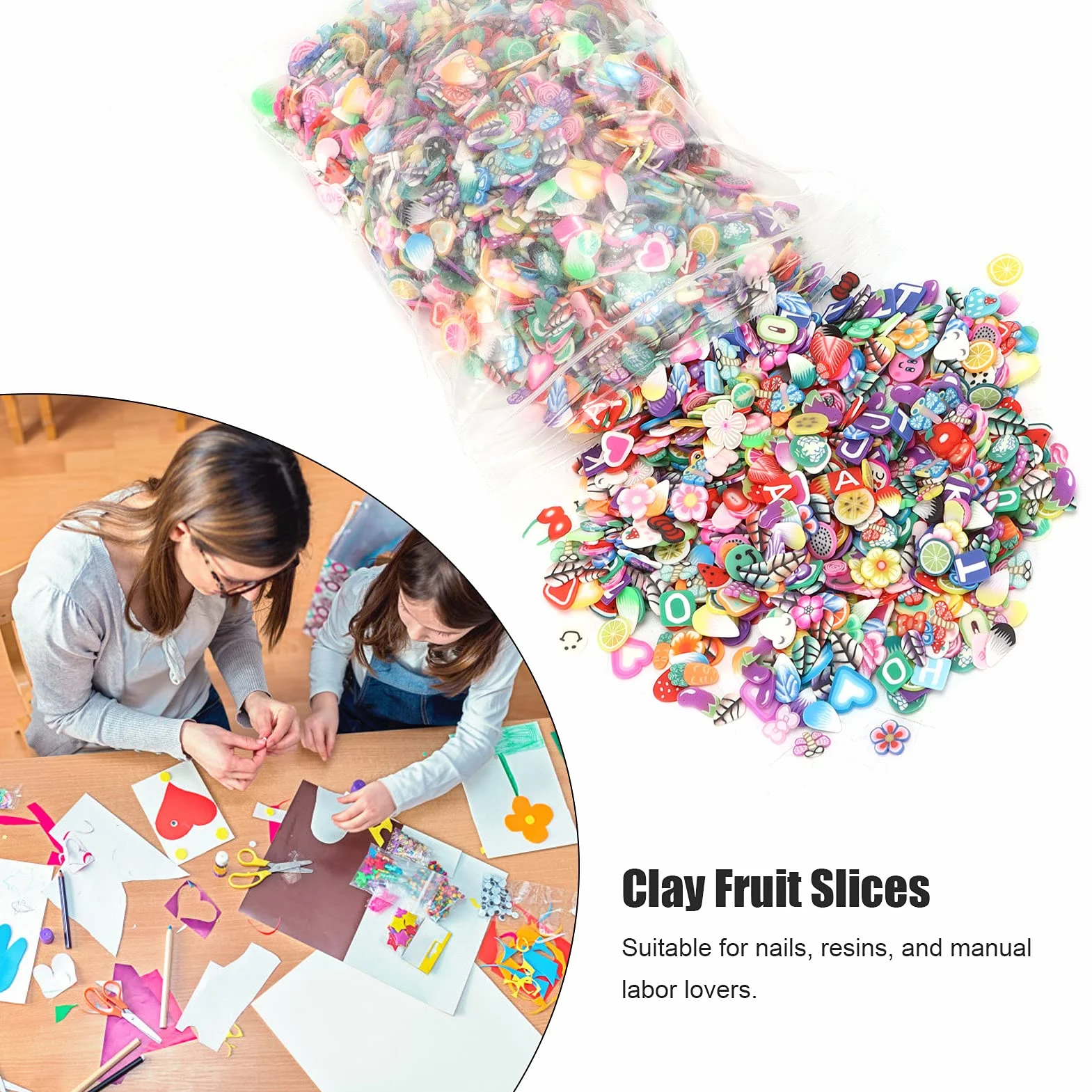 3000 pezzi di fette di frutta per nail art, forniture per slime di frutta, perline di argilla fai da te, argilla impermeabile fai da te per lavori fai da te, creazione di slime e decorazione per telef