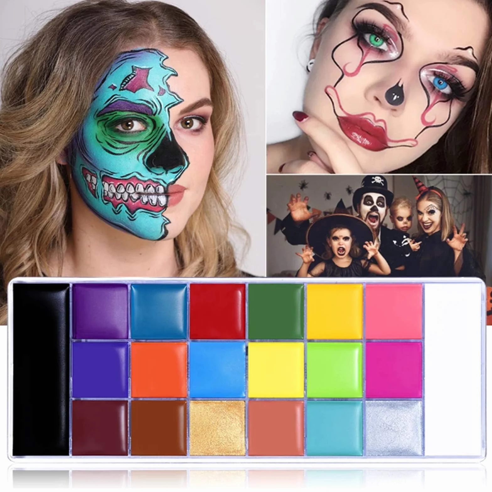 Beauty Searcher Vernice per il corpo del viso, 20 colori di pittura ad olio professionale Tavolozza per il trucco del tatuaggio flash Arte Party Fancy Dress Paletta di bellezza